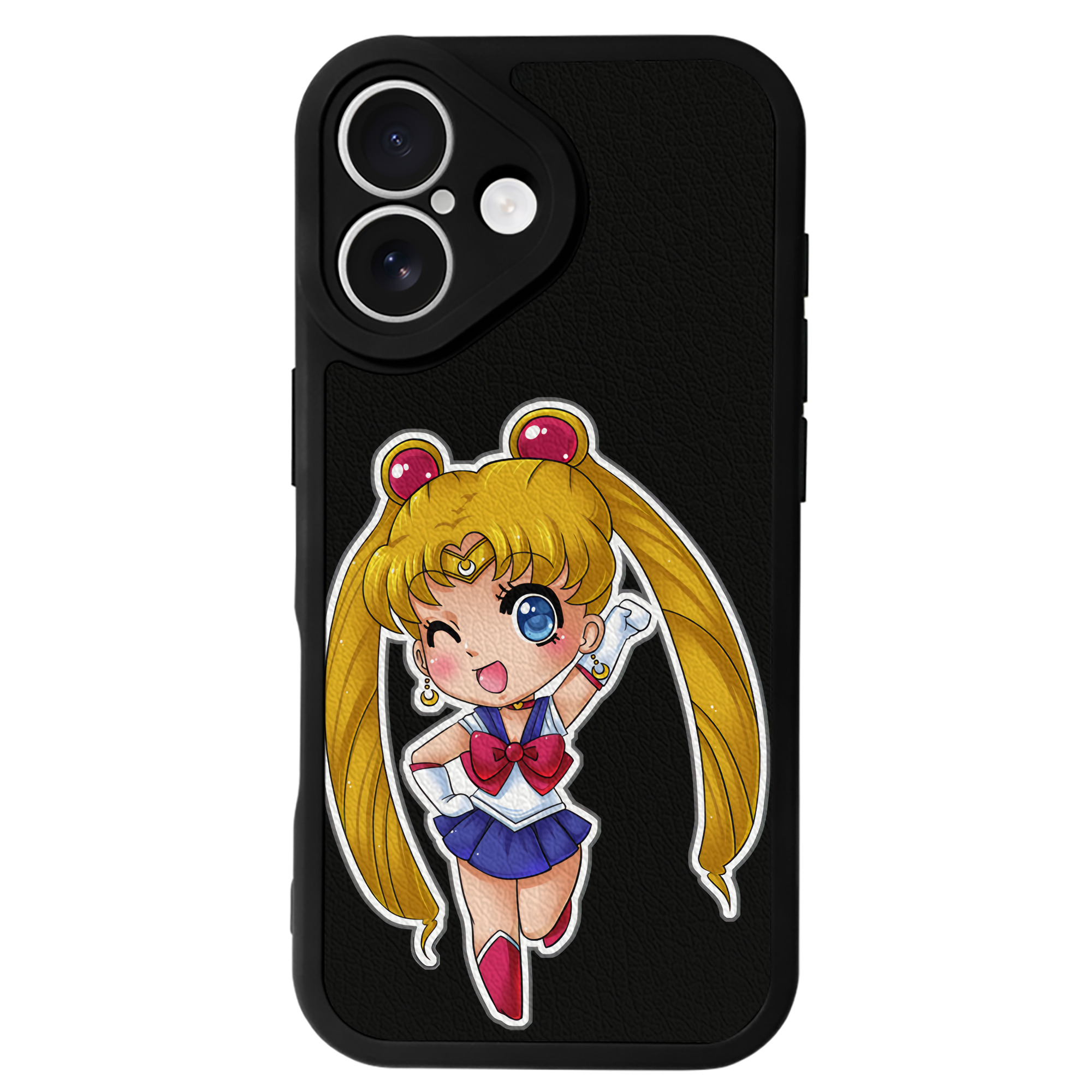 （画像用） 美少女戦士セーラームーン 月野 うさぎ つきの うさぎ Sailor Moon Tsukino Usagi 【iPhone 16シリーズ対応】シリコンスマホケース（レザー調） 材質：シリコン